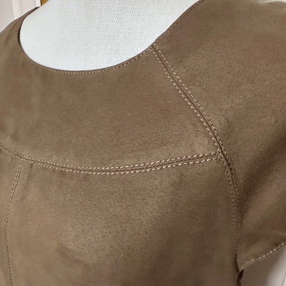 ZARA BASIC brown suede like dress; zipper in back; like new! Size Large - Picture 7 of 9